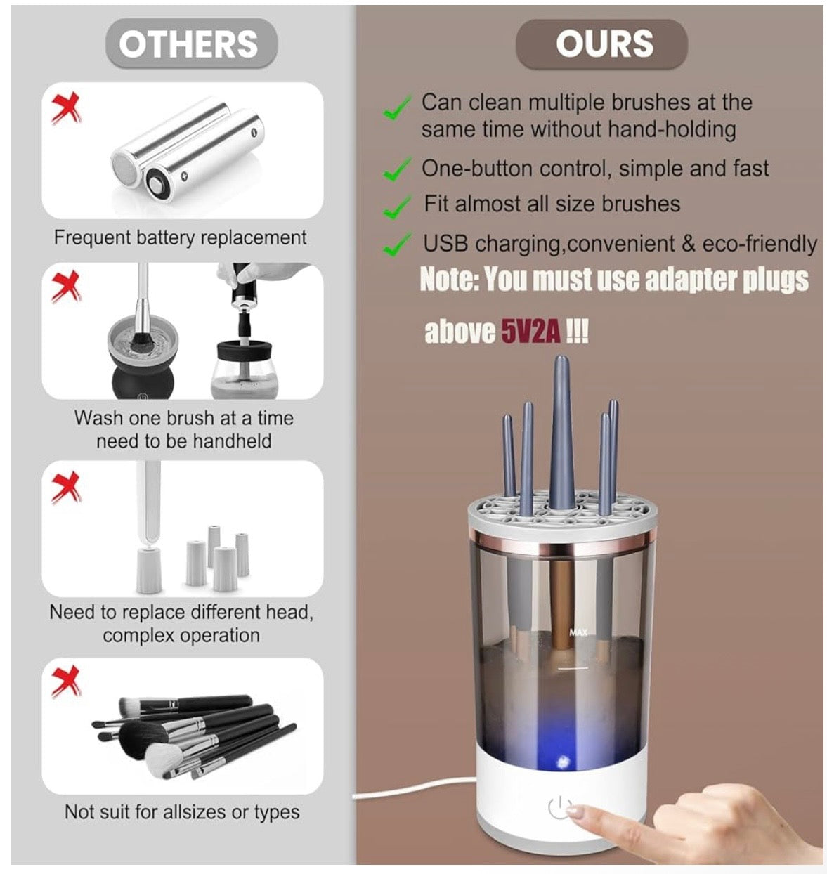 Makeup brush cleaner, a gift for important holidays, a must-have efficient cleaning and beauty tool for lazy people