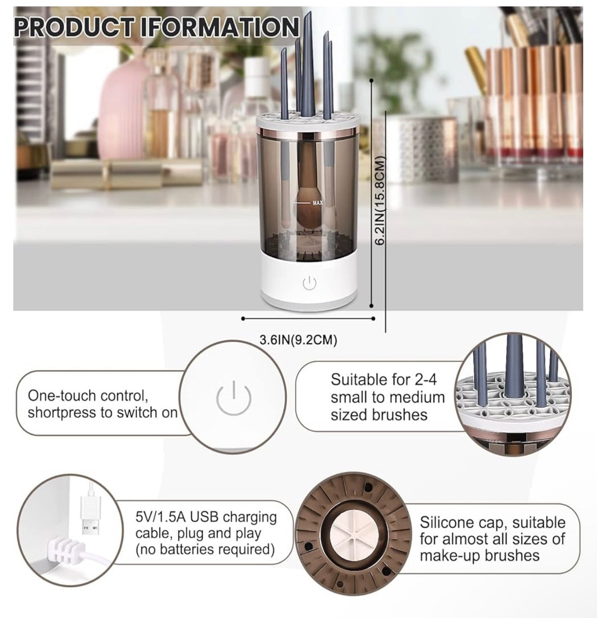 Makeup brush cleaner, a gift for important holidays, a must-have efficient cleaning and beauty tool for lazy people
